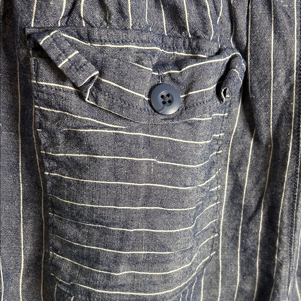 Lane Bryant Navy and White Linen Shorts - Picture 7 of 8